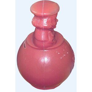 Vintage Buster Brown Coin Bank Red Plastic Collectible With Dog & Boy Character